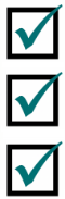 Three Green Check Marks in Boxes
