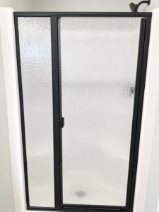 MST with panel MBL MST shower door in matte black