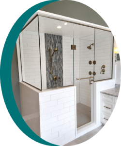 Euro door with half wall panels and a return. enclosed in channel